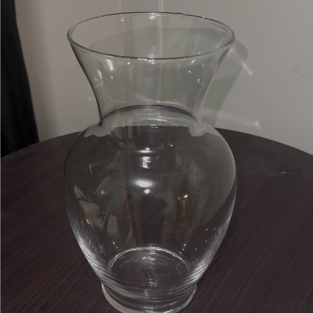 Clear Glass Floral Vase, 10.5”